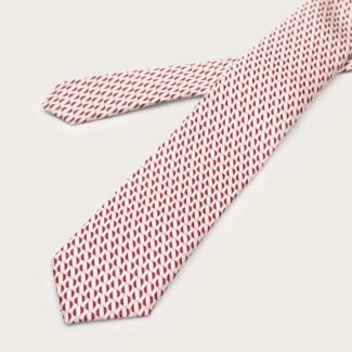 MILAK Maroon Circle Geo Print Silk Tie