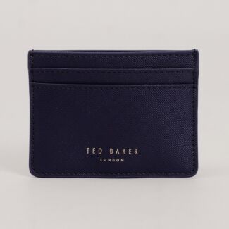 ALUMI Saffiano Navy Card Holder