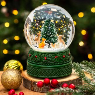 Woodland Animals Large Musical Snow Globe Decoration