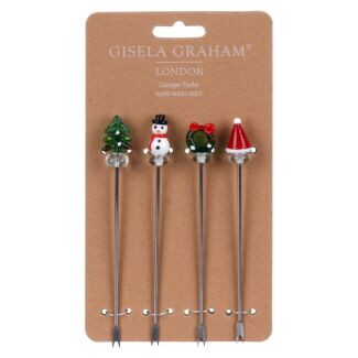 Christmas Canape Fork Set of 4