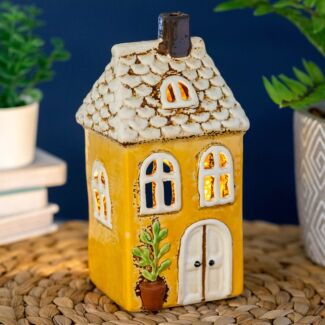 Yellow Garden House Tealight Holder