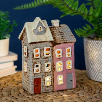 Two Tiled Houses Tealight Holder