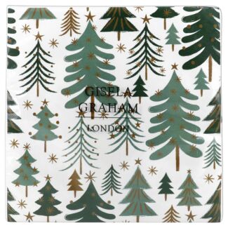 Set of 20 Christmas Trees Cream Paper Napkins