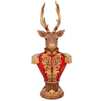 Soldier Stag Head Large Ornament