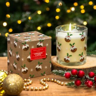 Christmas Puddings ‘Cinnamon & Apple’ Large Scented Jar Candle