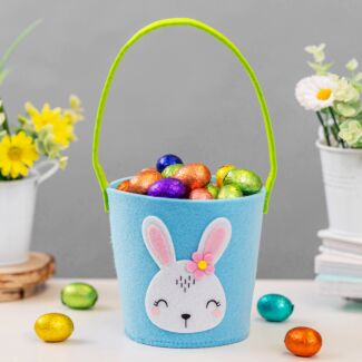 Blue Felt Easter Bunny Basket