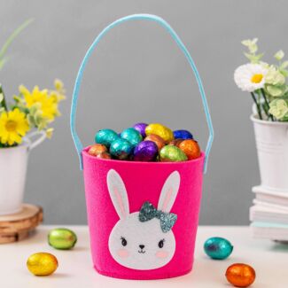 Pink Felt Easter Bunny Basket