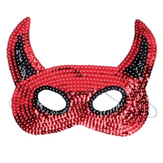 Sequin Devil Halloween Dress Up Mask