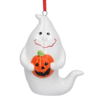 Ceramic Ghost Hanging Halloween Decoration