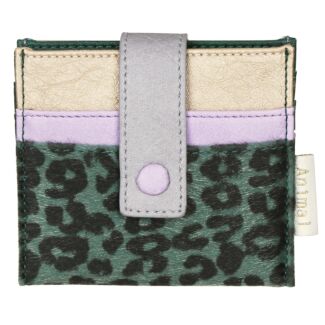 Leopard Animal Print Green Folded Card Wallet