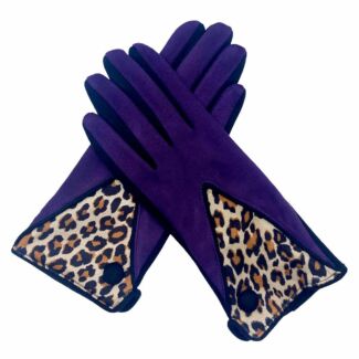 Berry Leopard Animal Print Gloves