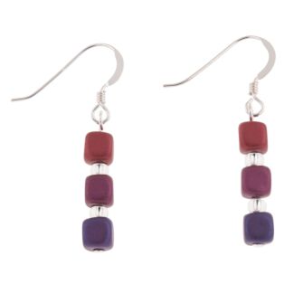 Purples Satin Cubes Earrings 