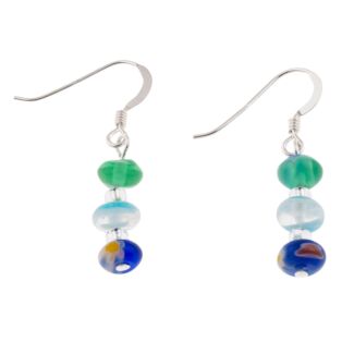 Spring Blues Millefiori Earrings 