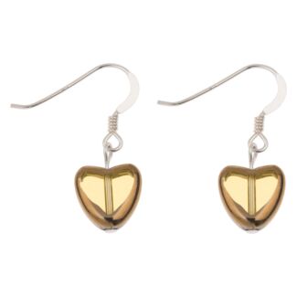 Topaz Gold Edged Hearts Earrings