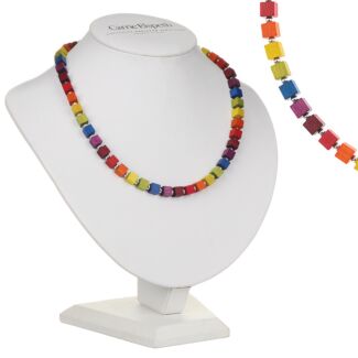 Rainbow Wooden Cubes Full Necklace