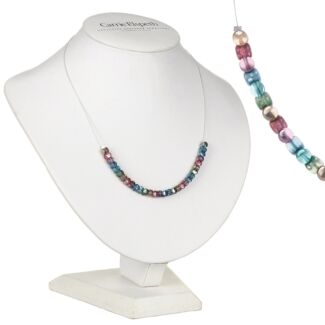 Rainbow Shimmer Drums Links Necklace
