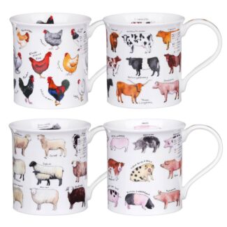 Animal Breeds Bute Set of 4 Mugs