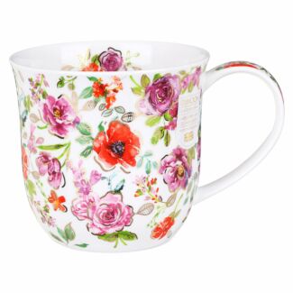 Belle Fleurs Red Cumbrae Shape Mug