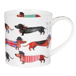 Dashing Dogs Sausage Dogs Orkney Shape Mug