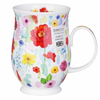 Floral Burst Red Suffolk Shape Mug