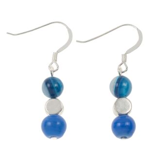 Blue Medley Globe Earrings