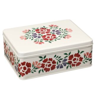 Antique Roses Deep Rectangular Tin