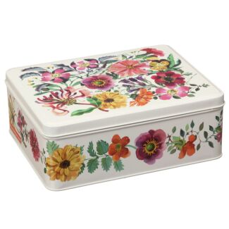 Garden Flowers Deep Rectangular Tin