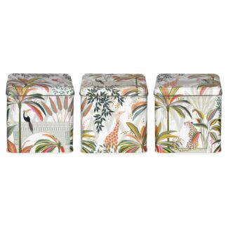 Palm Garden Set of Three Square Caddies