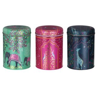 India Set of Three Round Caddies