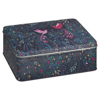 Black Hummingbird Paradise Deep Rectangular Tin