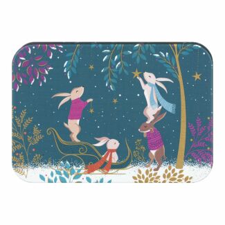 Rabbits & Sleigh Christmas Pocket Tin