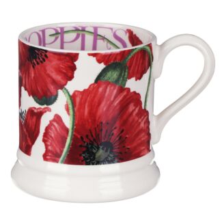 Flowers Red Poppy Half Pint Mug