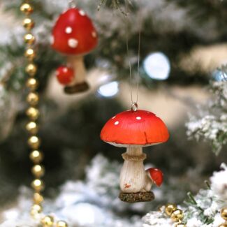 Resin Assorted Toadstool Tree Decoration