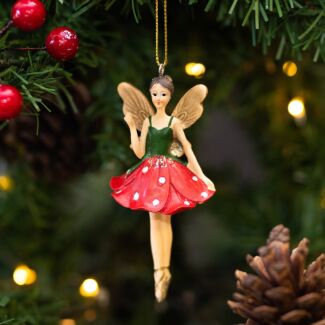 Assorted Toadstool Fairy Resin Tree Decoration