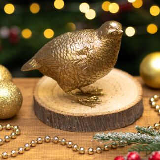 Assorted Gold Resin Partridge Christmas Ornament