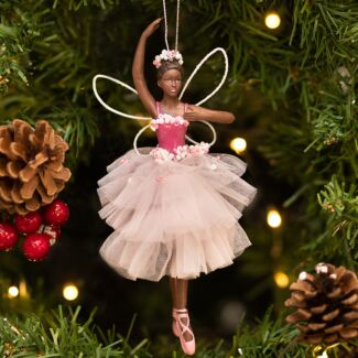 Assorted Large Pink Fabric Fairy Tree Decoration