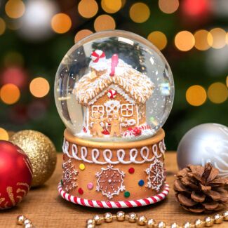 Gingerbread House Large Musical Snow Globe Decoration