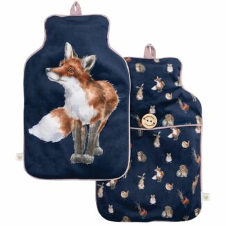 ‘Bright Eyed and Bushy Tailed Fox’ Woodland Animals Hot Water Bottle