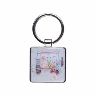 ‘Paws for a Picnic’ Dog Metal Keyring