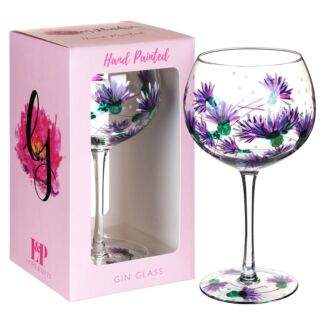 Hand Painted Thistle Gin Glass