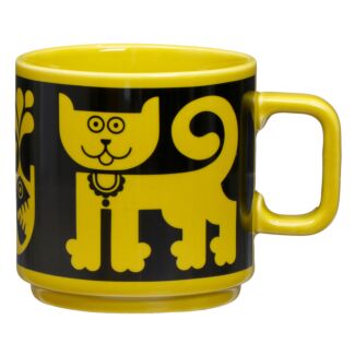 Hornsea Cat & Piranha Chartreuse Boxed Mug