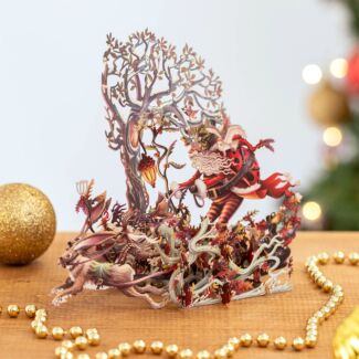 Hare Racing 3D Christmas Card