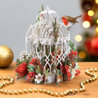 Christmas Flower Cage 3D Christmas Card