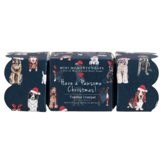 ‘Christmas Dogs’ Mini Moments Trio of 20g Heart Soaps Cracker