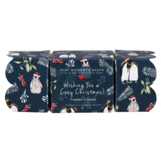 ‘Christmas Penguins’ Mini Moments Trio of 20g Heart Soaps Cracker