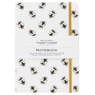 ‘Bumblebees’ White A5 Lined Notebook