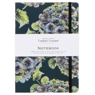 ‘Hydrangea’ Noir A5 Lined Notebook