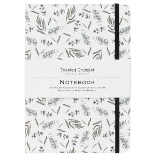 ‘Eucalyptus’ White A5 Lined Notebook
