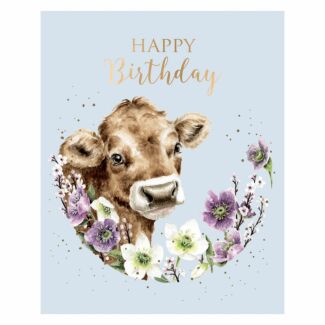 ‘Blooming Birthday’ Cow Birthday Card