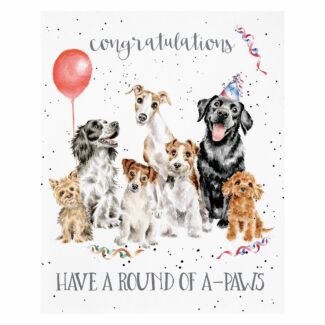 ‘Round Of A-Paws’ Dog Congratulations Card